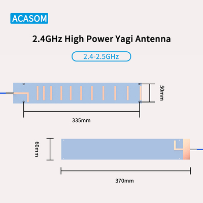 RFSMA পুরুষ Yagi ড্রোন জ্যামার অ্যান্টেনা 50 ওহম 13 ডিবিআই উচ্চ লাভ