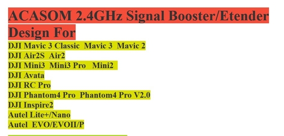 2400MHz আরএফ সিগন্যাল এক্সটেন্ডার ড্রোনের জন্য